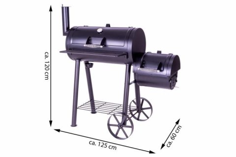 Grill ogrodowy z wędzarnią XL - 120 x 55 cm