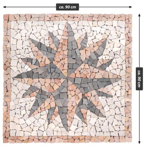 Mozaika marmurowa, motyw Róża Wiatrów, 90 x 90 cm