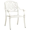 Krzesła ogrodowe 2 szt., odlewane aluminium, białe
