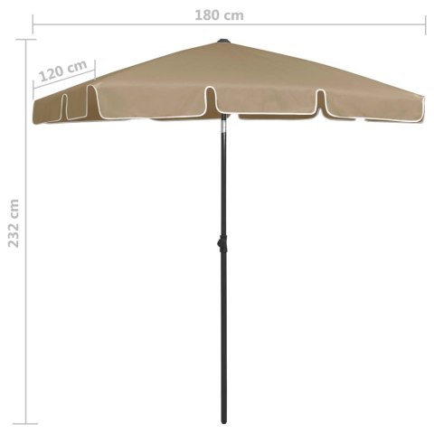 Parasol plażowy, taupe, 180x120 cm