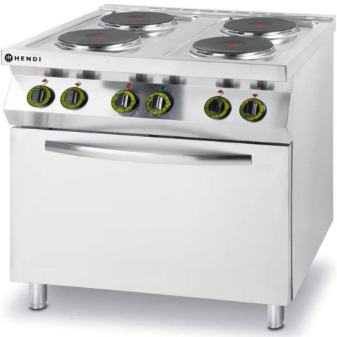 Kuchnia elektryczna 4 płyty z piekarnikiem konwekcyjnym GN1/1 Kitchen Line - Hendi 225936