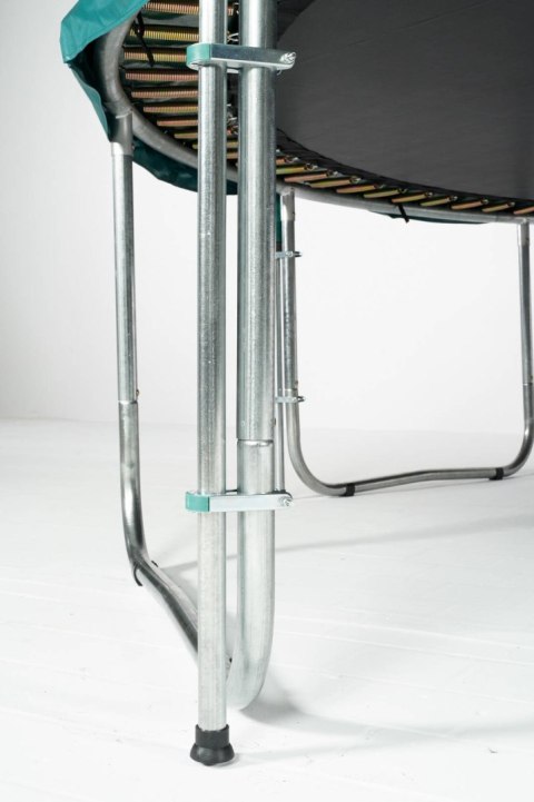 Trampolina Ogrodowa Jumpi 374cm/12FT Maxy Comfort Zielona Z Wewnętrzną Siatką