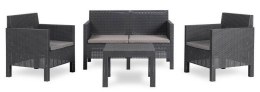 PENELOPE 4 SEATER Zestaw ogrodowy plastikowy, grafit