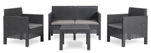 PENELOPE 4 SEATER Zestaw ogrodowy plastikowy, grafit