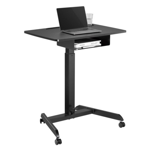 Biurko stolik do laptopa Maclean, regulacja wysokości, z szufladą, czarny do pracy stojąco siedzącej, max wys 113cm - 8kg max, M Biurko stolik do laptopa Maclean, regulacja wysokości, z szufladą, czarny do pracy stojąco siedzącej, max wys 113cm - 8kg max, M