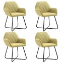 Krzesła stołowe, 4 szt., zielone, obite tkaniną