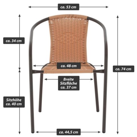 GARTHEN Krzesło bistro, jasnobrązowe, z możliwością sztaplow