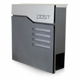 Skrzynka na listy z gazetnikiem Skrzynka pocztowa Post Grafitowa elegancka