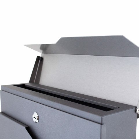 Skrzynka na listy z gazetnikiem Skrzynka pocztowa Post Grafitowa elegancka