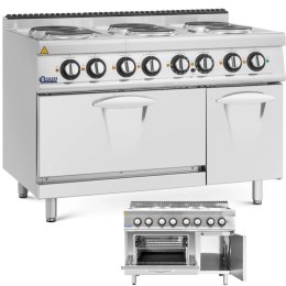 Kuchnia elektryczna z piekarnikiem szafką 6 palników 400 V 19.1 kW