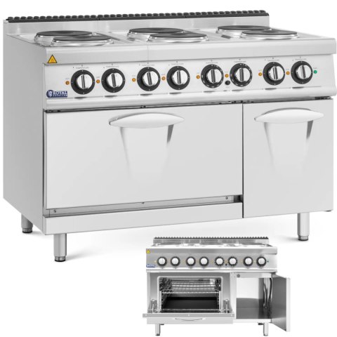 Kuchnia elektryczna z piekarnikiem szafką 6 palników 400 V 19.1 kW