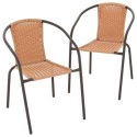 GARTHEN Zestaw 2 krzeseł bistro, jasnobrązowy