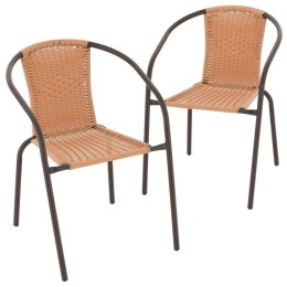 GARTHEN Zestaw 2 krzeseł bistro, jasnobrązowy