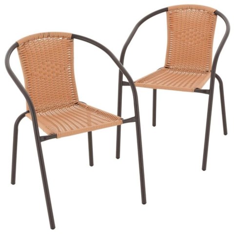 GARTHEN Zestaw 2 krzeseł bistro, jasnobrązowy
