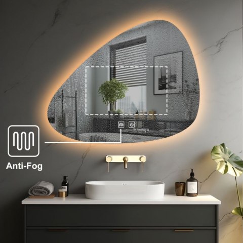IREDA Lustro łazienkowe z oświetleniem LED, 100 x 70 cm IREDA Lustro łazienkowe z oświetleniem LED, 100 x 70 cm