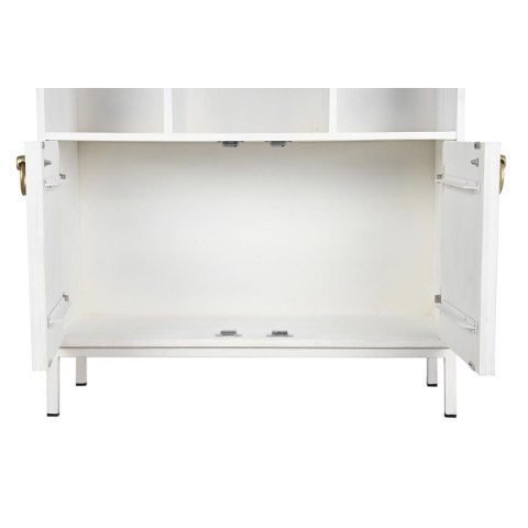 Regał DKD Home Decor Biały Metal Drewno mango 90 x 40 x 180 cm Regał DKD Home Decor Biały Metal Drewno mango 90 x 40 x 180 cm