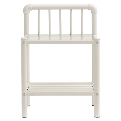 Szafki nocne, 2 szt., biało-przezroczyste, metal i szkło