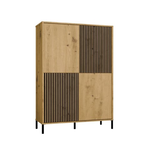 Witryna KAMARO 4DK SLIM/GŁADKI DĄB ARTISAN 4 Drzwi Lamele Front Ryflowany + Klasyczny