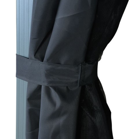 Altana ogrodowa z zasłonami, 300x300 cm, antracytowa, aluminium