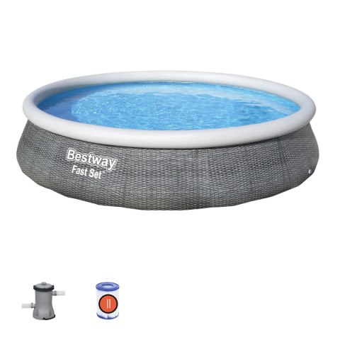 Bestway Basen dmuchany dla dorosłych Aro Ratan z oczyszczaczem 396x84 cm Ogród 57376 Bestway Basen dmuchany dla dorosłych Aro Ratan z oczyszczaczem 396x84 cm Ogród 57376