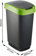 TWIST Kosz na śmieci 50 L - srebrny