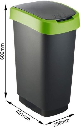 TWIST Kosz na śmieci 50 L - srebrny