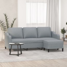 VidaXL 3-osobowa sofa z podnóżkiem, jasnoszara, 180 cm, tkaniną