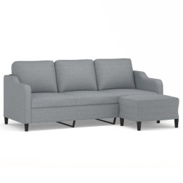 VidaXL 3-osobowa sofa z podnóżkiem, jasnoszara, 180 cm, tkaniną