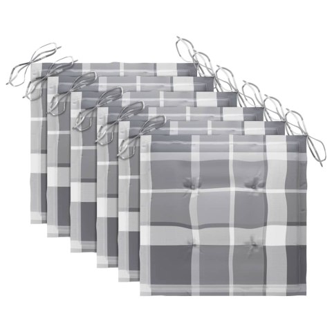 Składane krzesła ogrodowe, 6 szt., poduszki, drewno akacjowe