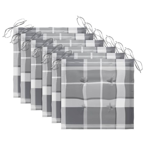 Składane krzesła ogrodowe 6 szt., z poduszkami, drewno akacjowe