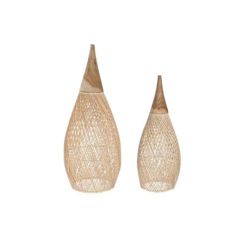 Abażur do Lamp Home ESPRIT Naturalny Bambus drewno tekowe 35 x 35 x 85 cm (2 Sztuk)