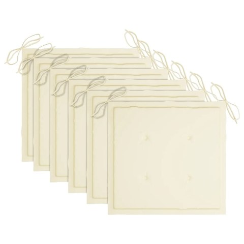 Krzesła ogrodowe z poduszkami, 6 szt., lite drewno tekowe