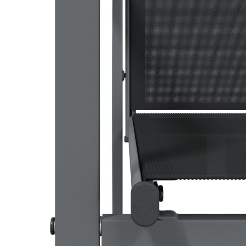 Krzesła ogrodowe, 6 szt, czarne, 55x61,5x90cm, textilene i stal