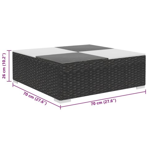 8-cz. zestaw wypoczynkowy do ogrodu, poduszki, rattan PE czarny