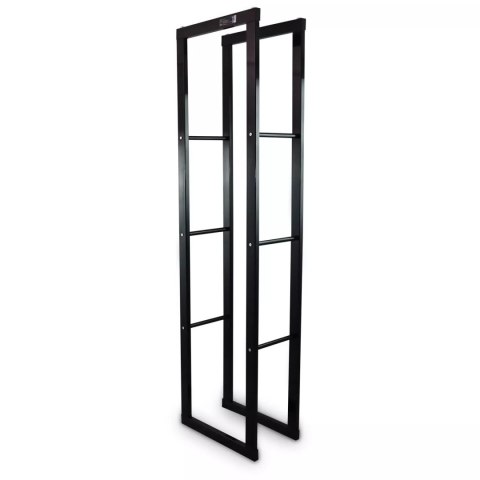 Stojak kominkowy wykonany z wytrzymałej stali dopasowany do stylu wnetrza