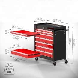 TIMBERTECH Wózek warsztatowy na kółkach, 7 szuflad z wkładka