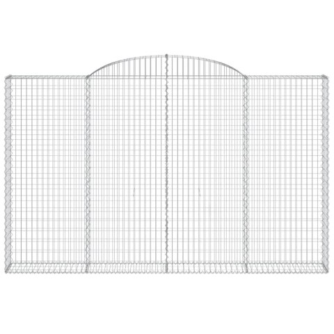 Kosze gabionowe, 5 szt, 300x30x180/200 cm, galwanizowane żelazo