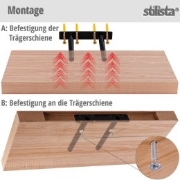 Półka ścienna Stilista Volato, 60 cm, srebrna