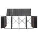 Osłona na 4 kosze na śmieci, czarna, 274x80x117 cm, polirattan