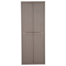 Szafka ogrodowa, brązowa 65x45x172 cm, PP stylizowane na drewno