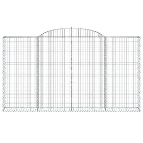 Kosze gabionowe, 2 szt, 300x30x160/180 cm, galwanizowane żelazo