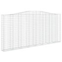 Kosze gabionowe, 2 szt, 400x30x180/200 cm, galwanizowane żelazo