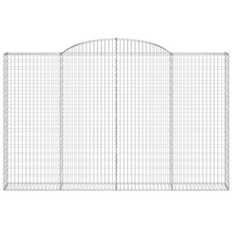 Kosze gabionowe, 3 szt, 300x30x180/200 cm, galwanizowane żelazo