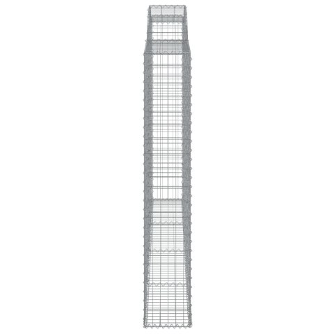 Kosze gabionowe, 3 szt, 300x30x180/200 cm, galwanizowane żelazo