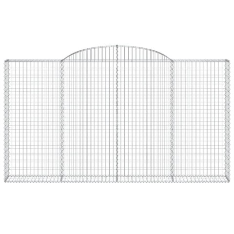 Kosze gabionowe, 7 szt, 300x30x160/180 cm, galwanizowane żelazo