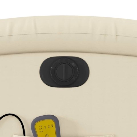 Rozkładany fotel pionizujący z masażem, elektryczny, kremowy