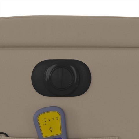 Rozkładany fotel masujący, elektryczny, cappuccino, ekoskóra