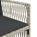 11-cz. zestaw mebli do ogrodu z poduszkami jasnoszary rattan PE