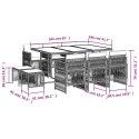 11-cz. zestaw mebli do ogrodu z poduszkami jasnoszary rattan PE