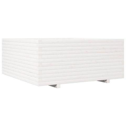Donica ogrodowa, biała, 110x110x49,5 cm, lite drewno sosnowe Donica ogrodowa, biała, 110x110x49,5 cm, lite drewno sosnowe